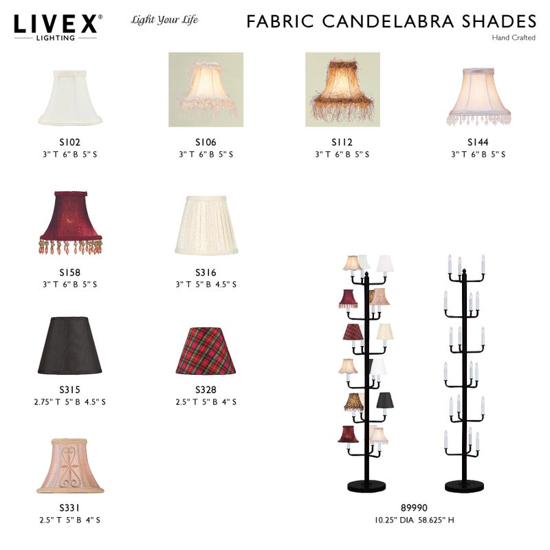 Livex Lighting S328 Hardback Clip-On Chandelier Shade for Holiday Decor, Empire Shape, 5" x 4", Red and Green Plaid - Image 5